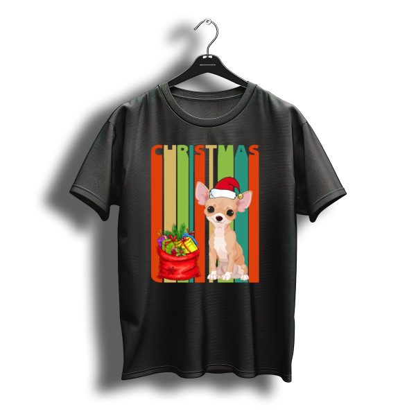 Christmas Santa Chihuahua And Gift Bag T Shirt t shirt 1
