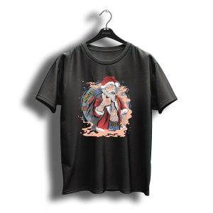 Christmas Santa Claus Smoking Tattooed Holiday Thumbs Up T-Shirt