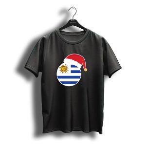 Christmas Santa Claus Uruguay Flag Circle T-Shirt