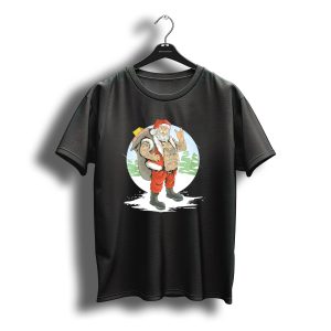 Christmas Santa Claus With Full Body Tattoo And Rock Hand Gesture T-Shirt