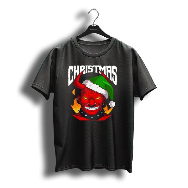 Christmas Santa Evil Satan Demon Flame Horns Hat T Shirt t shirt 1