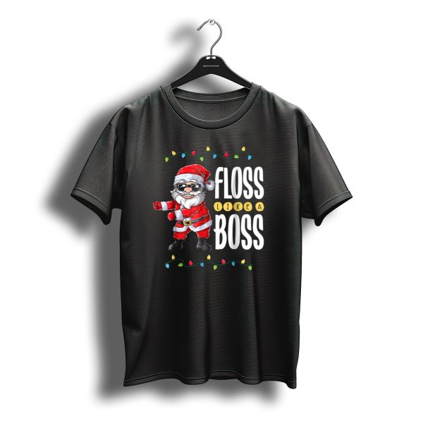 Christmas Santa Floss Like A Boss Flossing 8 Dance Lights T Shirt t shirt 1