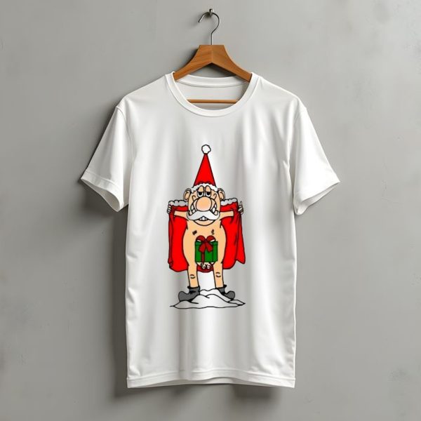 Christmas Santa Gnome With Naughty Gift And Hat T Shirt t shirt 1 1