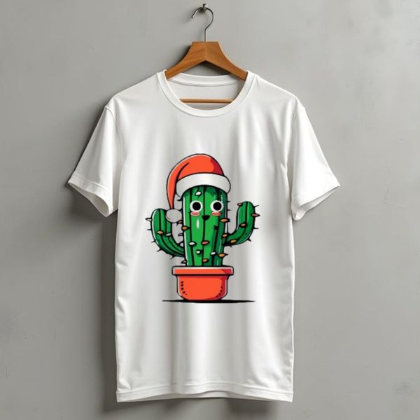 Christmas Santa Hat Cactus Festive T Shirt 1 t shirt 1