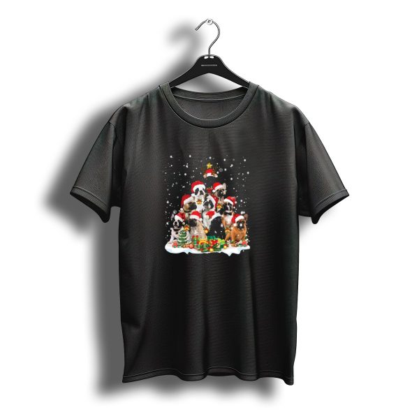 Christmas Santa Hat French Bulldog Holiday Tree T Shirt t shirt 1