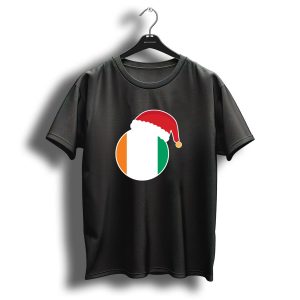 Christmas Santa Hat Ivory Coast Flag Holiday T Shirt