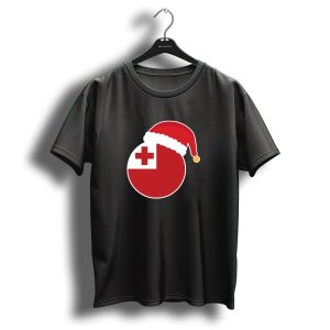 Christmas Santa Hat Tonga Flag T Shirt