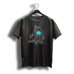 Christmas Santa Holding Teal Pumpkin For Food Allergy Awareness T-Shirt