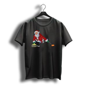 Christmas Santa Playing Curling Sport T-Shirt