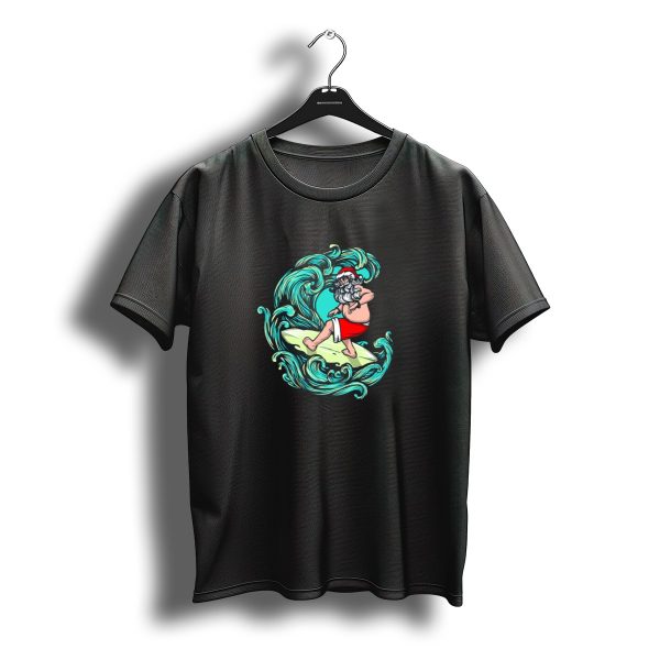Christmas Santa Riding Waves On Surfboard Hawaiian T Shirt t shirt 1