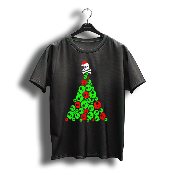 Christmas Santa Skull Tree Holiday T Shirt t shirt 1