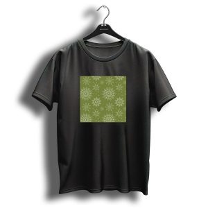 Christmas Seamless Pattern Simple Green White Mandalas Snowflakes T Shirt 1