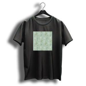 Christmas Seamless Simple Green White Red With Snowflakes And Leaves T Shirt 1