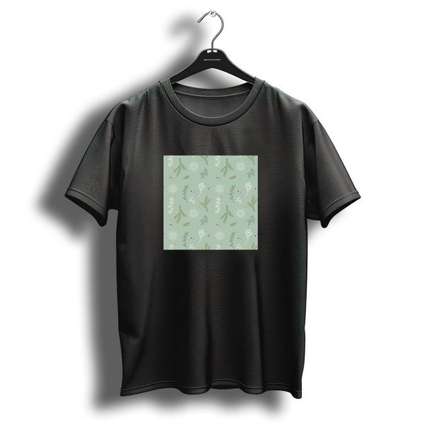 Christmas Seamless Simple Green White Red With Snowflakes And Leaves T Shirt 1 t shirt 1