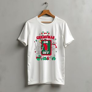 Christmas Season On Off Skeleton Hand Santa Claus T-Shirt