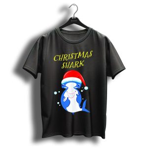 Christmas Shark Hammerhead Santa Hat T Shirt