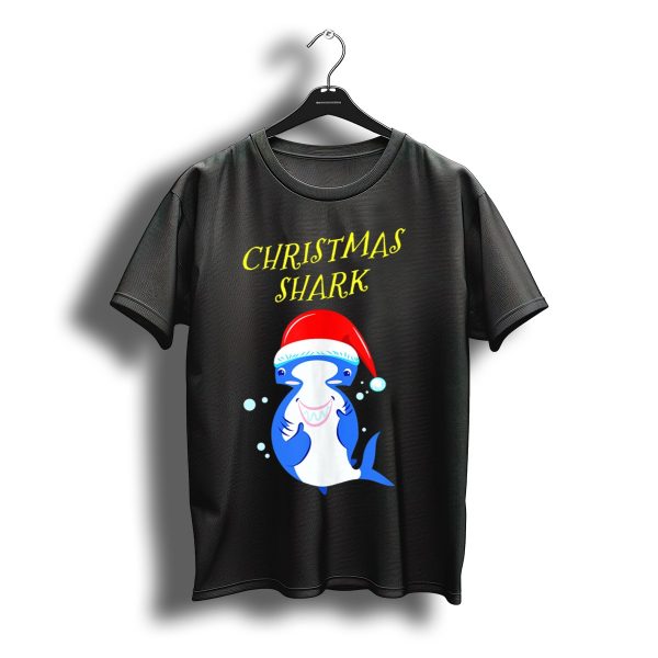 Christmas Shark Hammerhead Santa Hat T Shirt t shirt 1