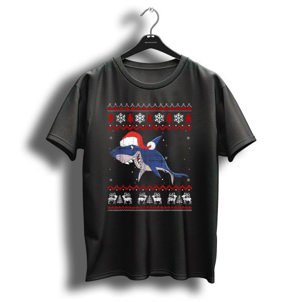 Christmas Shark In Santa Hat Ugly T Shirt 1 t shirt 1