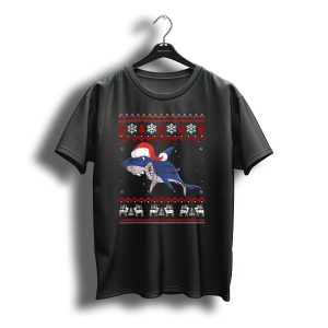 Christmas Shark In Santa Hat Ugly T-Shirt