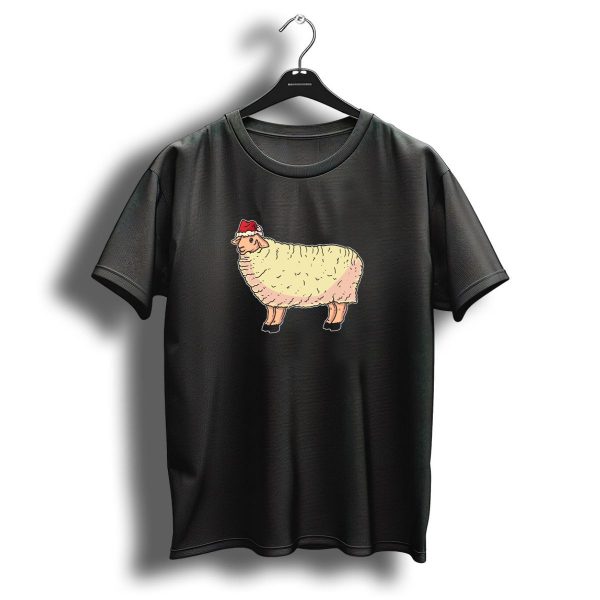 Christmas Sheep Wearing Santa Hat T Shirt 1 t shirt 1