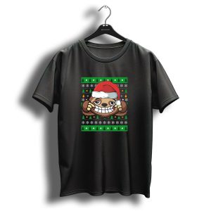 Christmas Sloth Ugly Sweater Santa Hat Holiday T Shirt