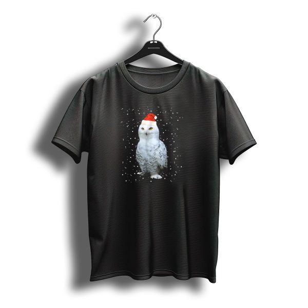 Christmas Snow Owl In Santa Hat With Snowflakes T Shirt t shirt 1