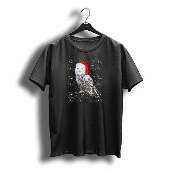 Christmas Snow Owl Santa Hat Winter Scene T Shirt t shirt 1