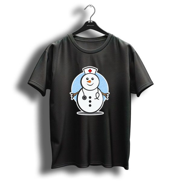 Christmas Snowman Nurse With Stethoscope And Nurse Hat T Shirt 1 t shirt 1