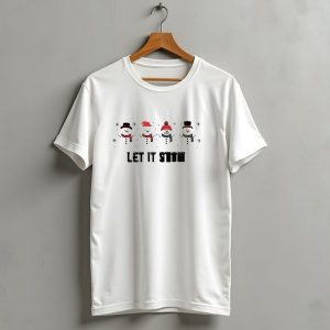 Christmas Snowman Squad Let It Snow Festive Winter Scene T Shirt 1