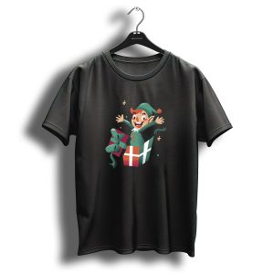 Christmas Surprise Cute Elf In Gift Box T-Shirt