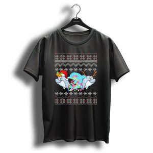 Christmas Three Dolphin Cute Love Snowflake T-Shirt