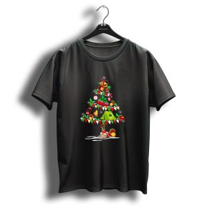 Christmas Tree Camping Funny Holiday Lights Ornaments Camper Tent T-Shirt