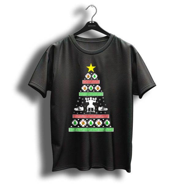 Christmas Tree Gym Lover Ugly Sweater Fitness Squats Shoes T Shirt 1 t shirt 1