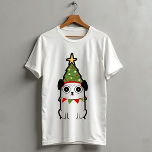 Christmas Tree Hat Pug With Lights And Star T Shirt