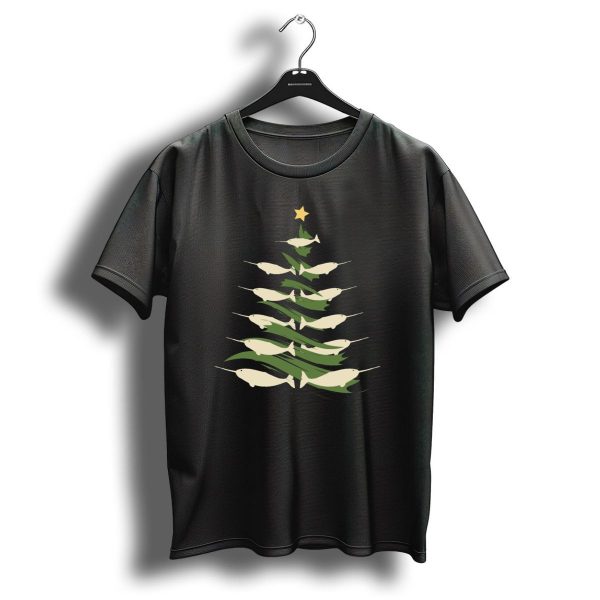 Christmas Tree Made Of Narwhals For Holiday And Ocean Lovers T Shirt 1 t shirt 1