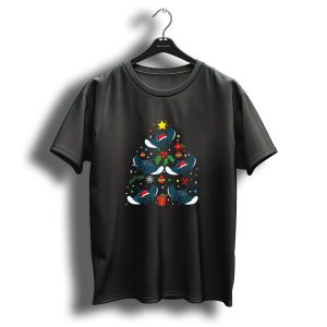 Christmas Tree Manta Ray Ornament Funny Fish Holiday T-Shirt