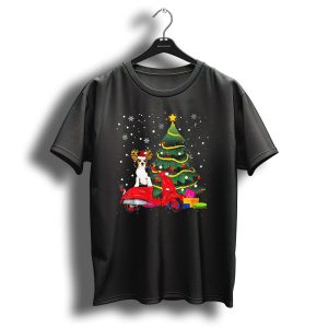 Christmas Tree Outfit Xmas Beagle Reindeer On Scooter With Presents And Snowflakes T Shirt