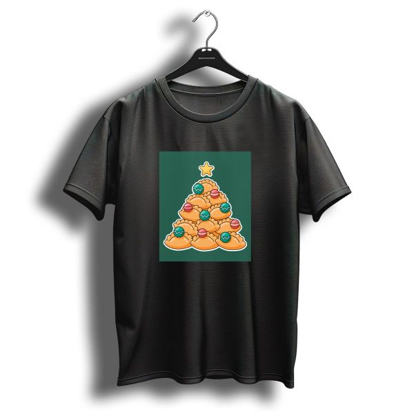 Christmas Tree Shaped With Festive Cookie Decorations And Stars T Shirt 1 t shirt 1