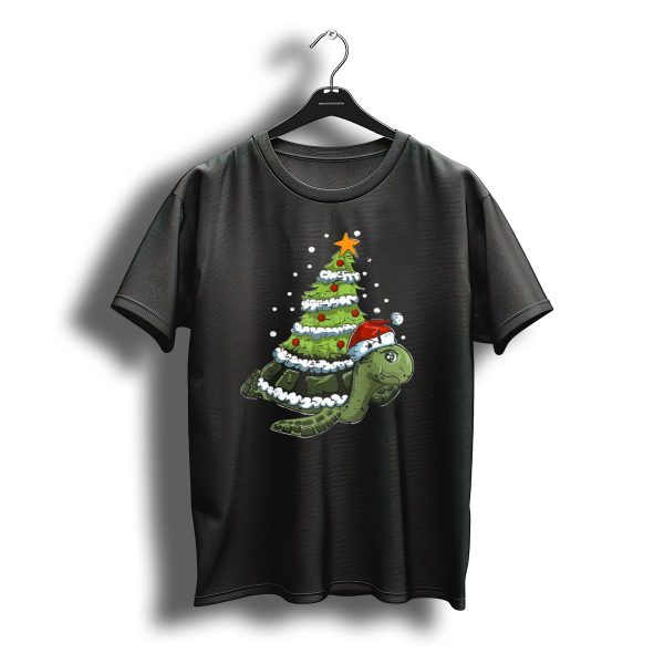 Christmas Tree Turtle In Santa Hat T Shirt t shirt 1