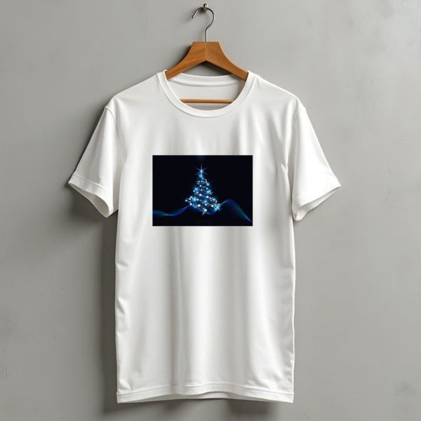 Christmas Tree With Blue Christmas Lights And Star Topper T Shirt 1 t shirt 1