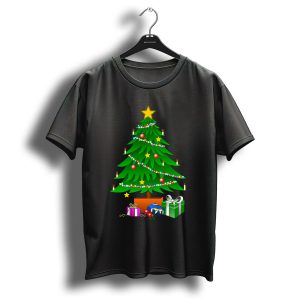 Christmas Tree With Star Lights And Wrapped Gifts T Shirt