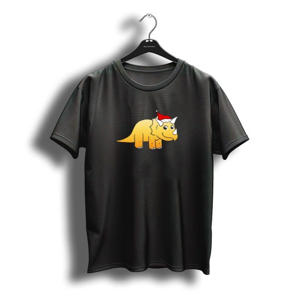 Christmas Triceratops Santa Hat T Shirt t shirt 1