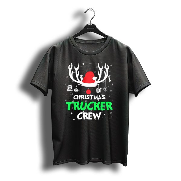 Christmas Trucker Crew Reindeer Antlers Santa Hat Wrench Tire T Shirt t shirt 1