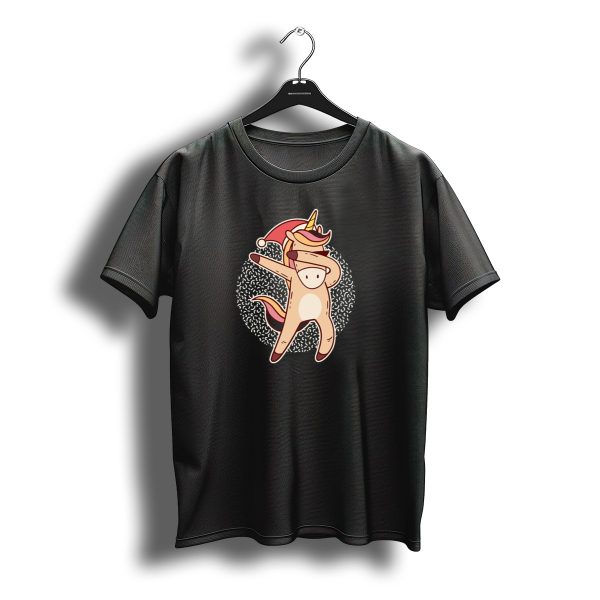 Christmas Unicorn Dabbing In Santa Hat T Shirt t shirt 1