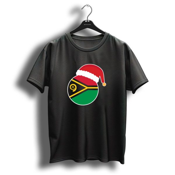 Christmas Vanuatu Flag Santa Hat T Shirt 1 t shirt 1