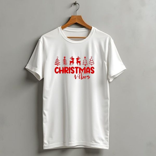 Christmas Vibes Festive Trees And Reindeer T Shirt 1 t shirt 1