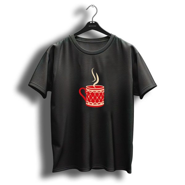 Christmas Wine Red Pattern Mug With Steam T Shirt 1 t shirt 1