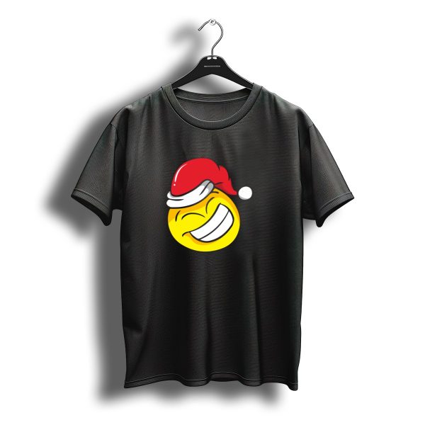 Christmas Yellow Laugh Emoji Santa Hat T Shirt t shirt 1