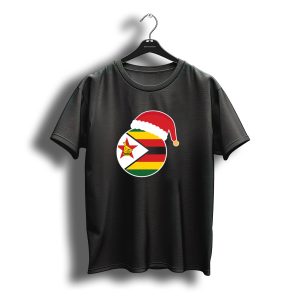 Christmas Zimbabwe Flag Santa Hat T-Shirt