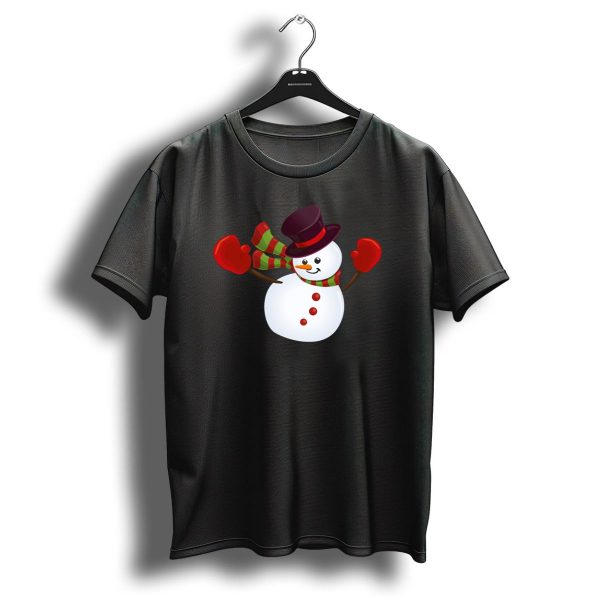 Christmassnowman Cartoon Festive Hat Scarf Red Mittens T Shirt 1 t shirt 1